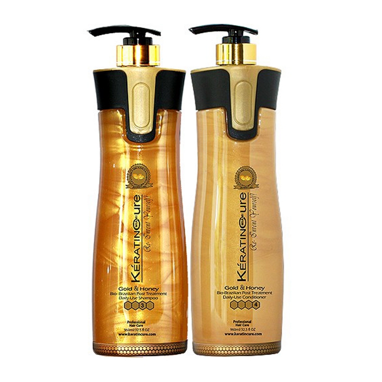 Keratin Cure Gold And Honey After Care Set Shampoo Conditioner Keratin Cure 3193